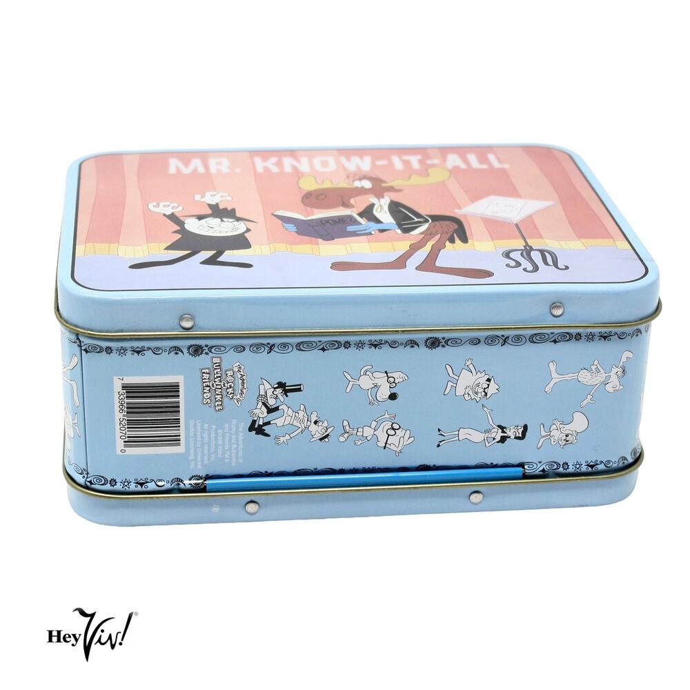 Rocky & Bullwinkle Mr. Know-It-All Vandor 98 Collectible Tin Miniature Lunch Box - Picture 4 of 7